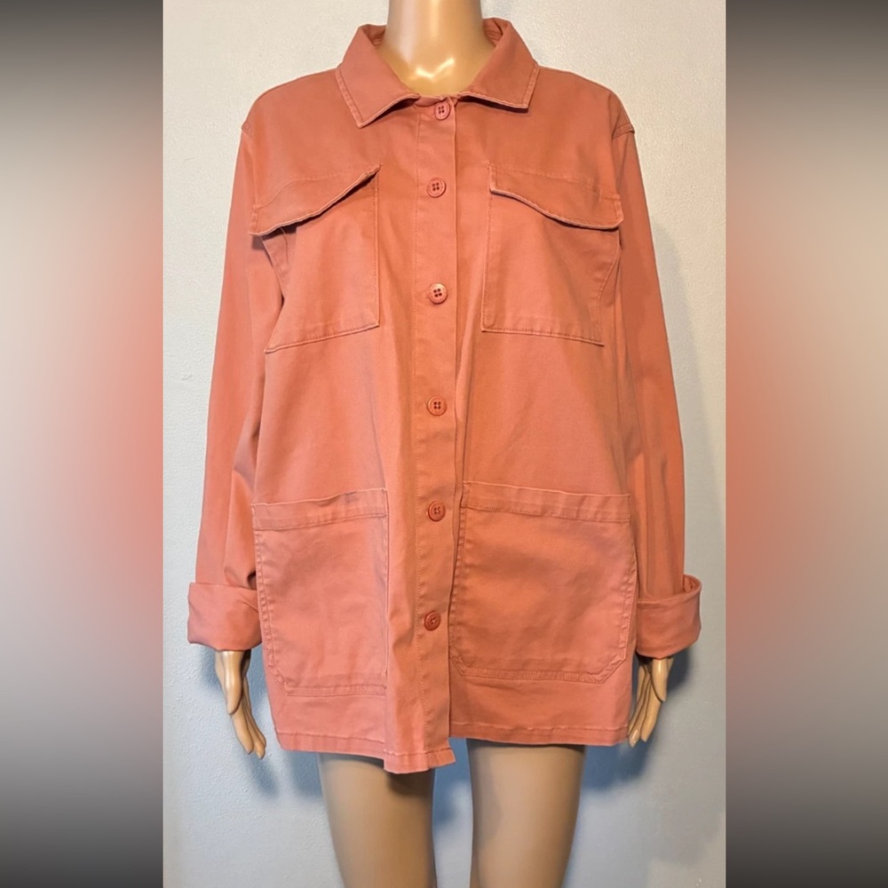 Sanctuary Women's Shacket Size XL Button Down Long Sleeve Collared Cotton Blend